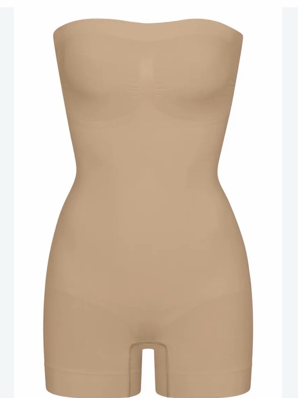 SKIMS Strapless Seamless Sculpt Short Bodysuit in Tan